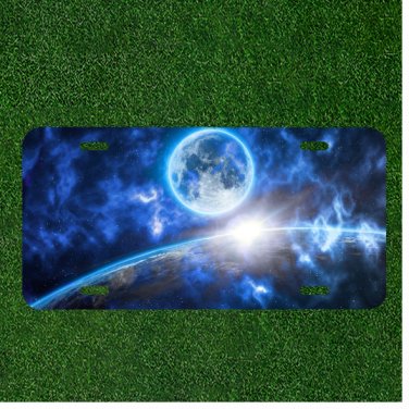 Custom Personalized License Plate Auto Tag With Stunning Space Abstract Design