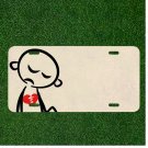 Custom Personalized License Plate Auto Tag With Broken Hearted Boy Design