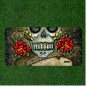 Custom Personalized License Plate Auto Tag With Skull With Roses Design