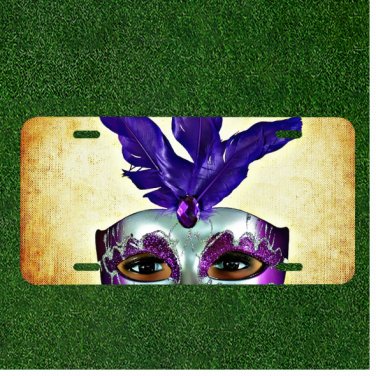 Custom Personalized License Plate Auto Tag With Amazing Womens Mask Design