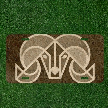 Custom Personalized License Plate Auto Tag With Fancy Ram Art Design