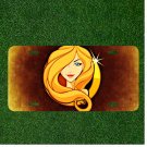 Custom Personalized License Plate Auto Tag With Fancy Blonde Women Design