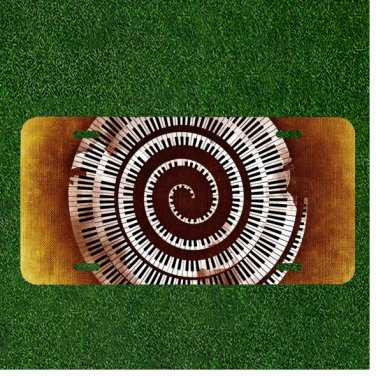 Custom Personalized License Plate Auto Tag With Optical Illusion Spiral Design