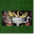 Custom Personalized License Plate Auto Tag With Champagne Fireworks Design Art