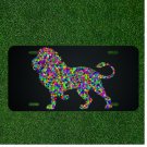 Custom Personalized License Plate Auto Tag With Colorful Lion Desgin Art