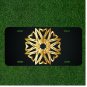 Custom Personalized License Plate Auto Tag With Fancy Golden Heart Flower
