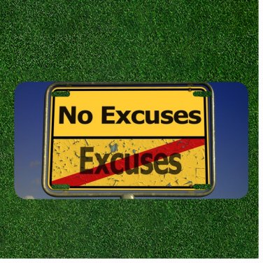 Custom Personalized License Plate Auto Tag With No Excuses Sign Design