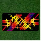 Custom Personalized License Plate Auto Tag With Colorful Fancy Design Abstract