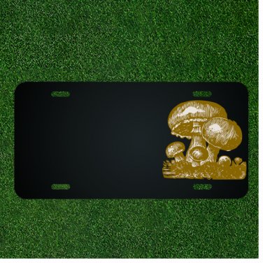 Custom Personalized License Plate With Add Names To Mushroom Nature Forest