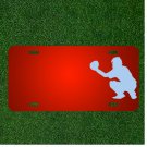 Custom Personalized License Plate With Add Names To Baseball Catcher Squat