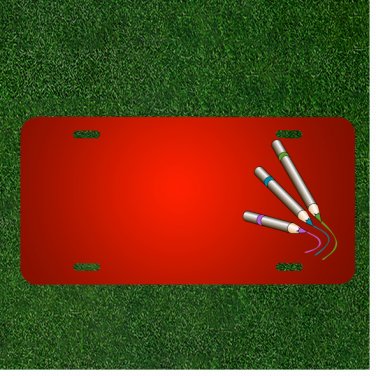 Custom Personalized License Plate With Add Names To Crayons Pencils Drawing