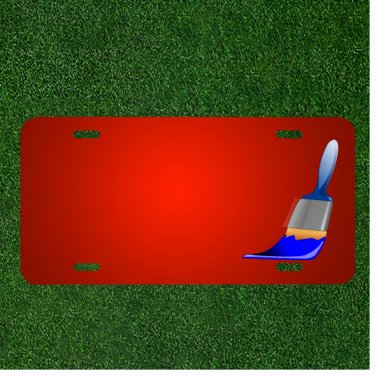Custom Personalized License Plate With Add Names To Paint Paintbrush Blue