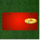 Custom Personalized License Plate With Add Names To Diamond Gold Ring