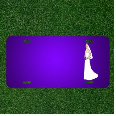 Custom Personalized License Plate With Add Names To Bride Dress Wedding