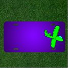 Custom Personalized License Plate With Add Names To Glider Green Plane