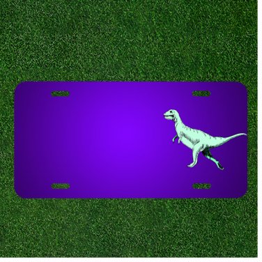 Custom Personalized License Plate With Add Names To Dinosaur Green Running