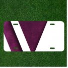 Custom Personalized License Plate Auto Tag With Fancy Purple And White Art