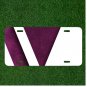Custom Personalized License Plate Auto Tag With Fancy Purple And White Art