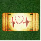 Custom Personalized License Plate Auto Tag With Fancy Red Heart Design Outline