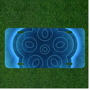 Custom Personalized License Plate Auto Tag With Creative Flower Type Blue Design