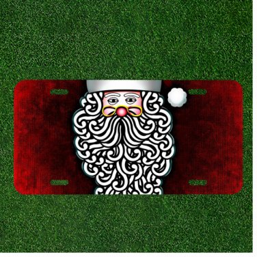 Custom Personalized License Plate Auto Tag With Stunning Santa Claus Curly Beard