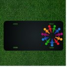 Custom Personalized License Plate With Add Names To Colorful People CIrcle NEW