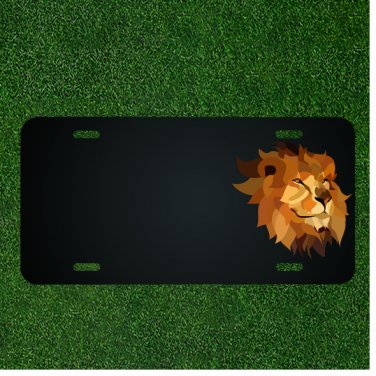 Custom Personalized License Plate With Add Names To Fancy Lion Design NEW