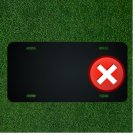Custom Personalized License Plate With Add Names To Error Cross Icon Symbol