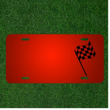 Custom Personalized License Plate With Add Names To Checkered Flag Start Stop