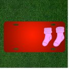 Custom Personalized License Plate With Add Names To Socks Stockings Pink Warm