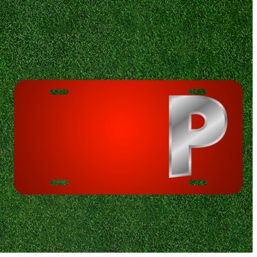 Custom Personalized License Plate With Add Names To P Letter Alphabet Silver