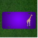 Custom Personalized License Plate With Add Names To Giraffe Brown White Spots