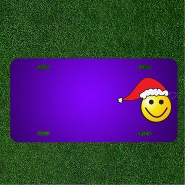 Custom Personalized License Plate With Add Names To Christmas Smiley Xmas Hat