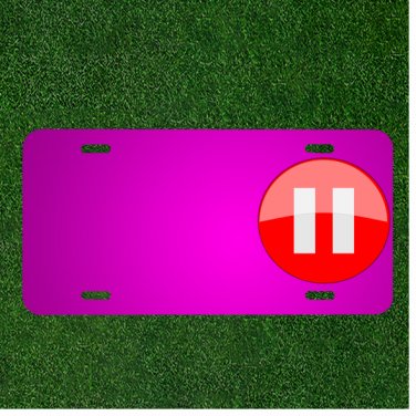 Custom Personalized Car License Plate With Add Names To Button Pause Stop