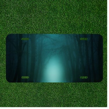 Custom Personalized License Plate Auto Tag With Dark Forest Design