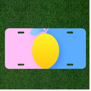 Custom Personalized License Plate Auto Tag With Yellow Lemon Design