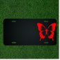 Custom Personalized License Plate With Add Names To Butterfly Fly Moth Red