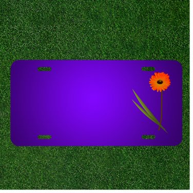 Custom Personalized License Plate With Add Names To Flower Orange Daisy Plant