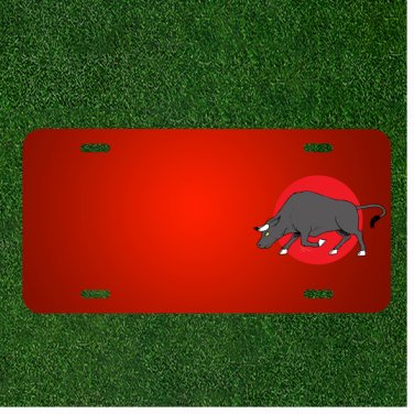 Custom Personalized License Plate With Add Names To Charge Bull Horns Animal