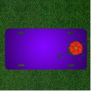 Custom Personalized License Plate With Add Names To Abstract Flower Green Red