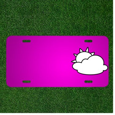 Custom Personalized Car License Plate With Add Names To Cloudy Weather Sunny