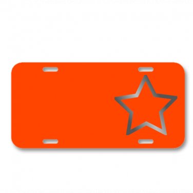 Star Favorite Bookmark Gray Grey On License Plate Car Front Add Names