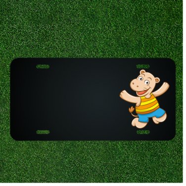 Custom Personalized License Plate With Add Names To Happy Cartoon Pig Design NEW