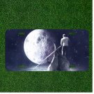 Custom Personalized License Plate Auto Tag With Man On Boat By Moon Design