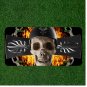 Custom Personalized License Plate Auto Tag With Chain Fire Skul Design Biker NEW