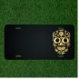 Custom Personalized License Plate With Add Names To Happy Gold Skull Face Design