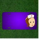 Custom Personalized License Plate With Add Names To Red Cross Nurse Head Lady