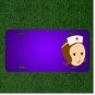 Custom Personalized License Plate With Add Names To Red Cross Nurse Head Lady