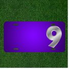 Custom Personalized License Plate With Add Names To Numeral Nine 9 Number 9