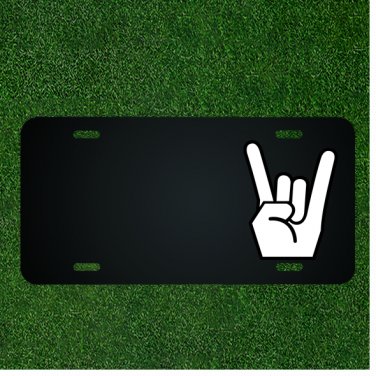 Custom Personalized License Plate With Add Names To Rock On Hand Symbol NEW